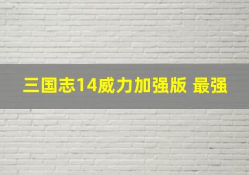 三国志14威力加强版 最强